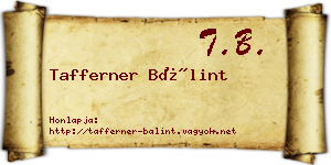 Tafferner Bálint névjegykártya