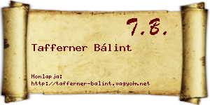Tafferner Bálint névjegykártya